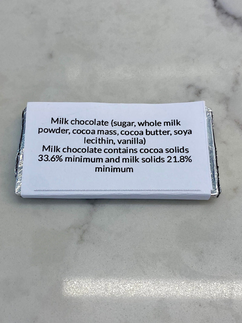 Belgian Milk Chocolate Bar Wedding Favour