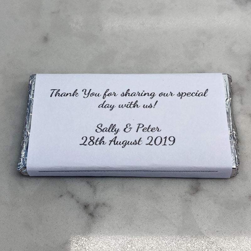 Belgian Milk Chocolate Bar Wedding Favour